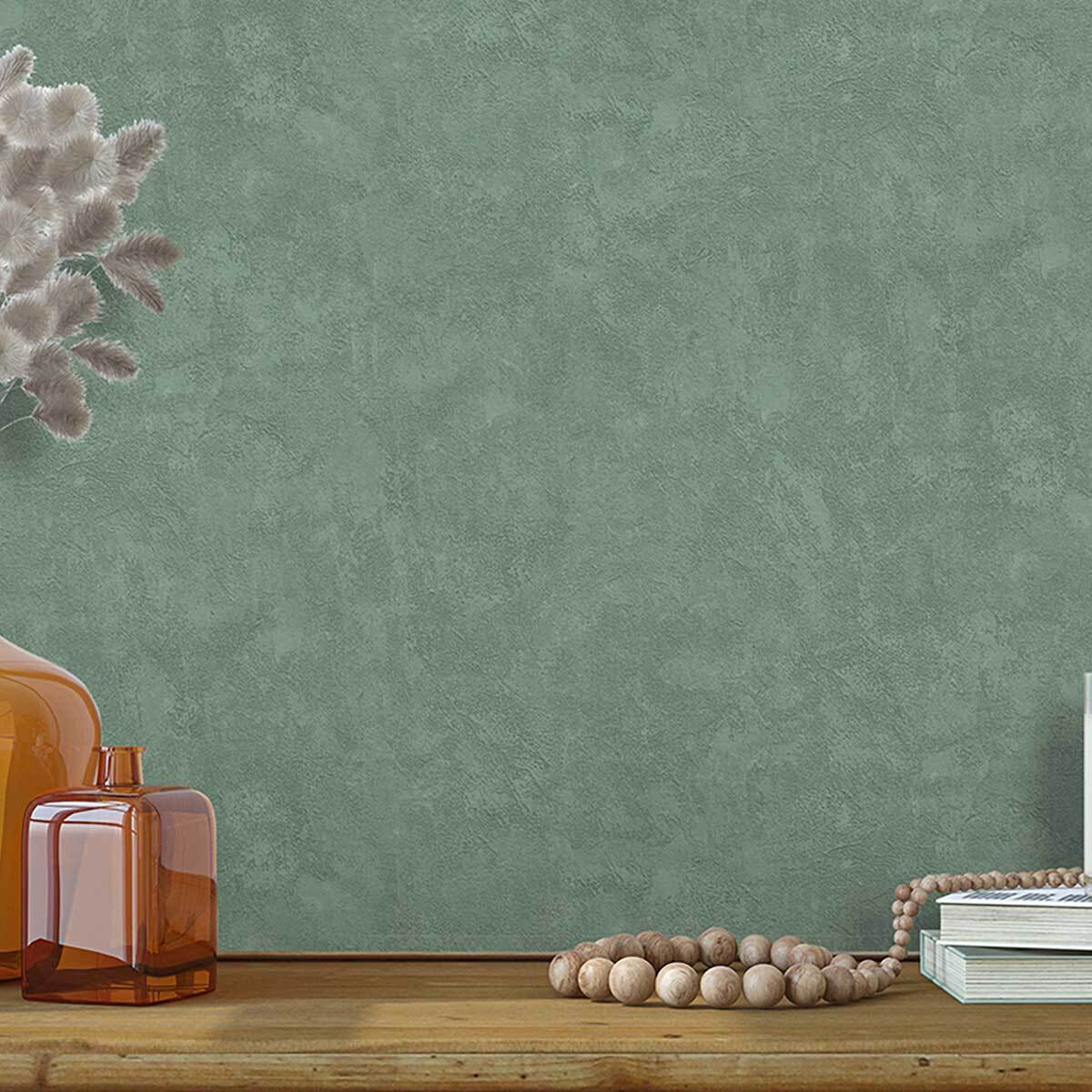 Papier peint texture béton vert apaisant