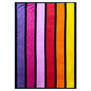 Serviette de plage XL éponge velours Jacquard - Happy Chic - 400g/m²