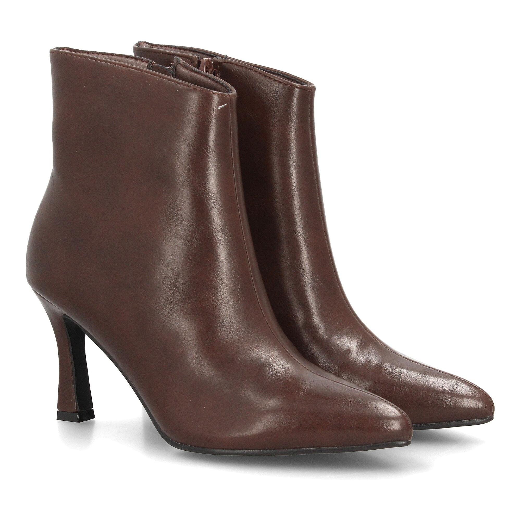Botines de Tacón Mujer con Cremallera Lateral punta fina y tacón estilizado