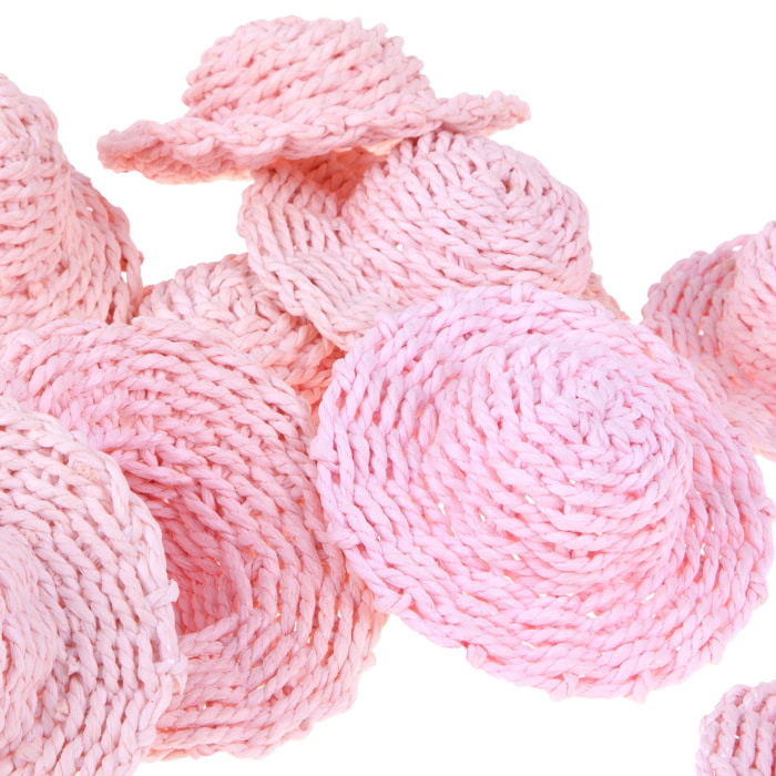 Cappello Di Carta. Larghezza 7 Cm - Pezzi 12 - 7X1X7cm - Colore: Rosa - Bianchi Dino - Cesti Mini