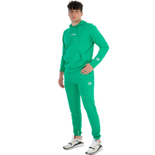 Tuta da uomo con felpa pull on con cappuccio e pantalone non felpata Leone Basic