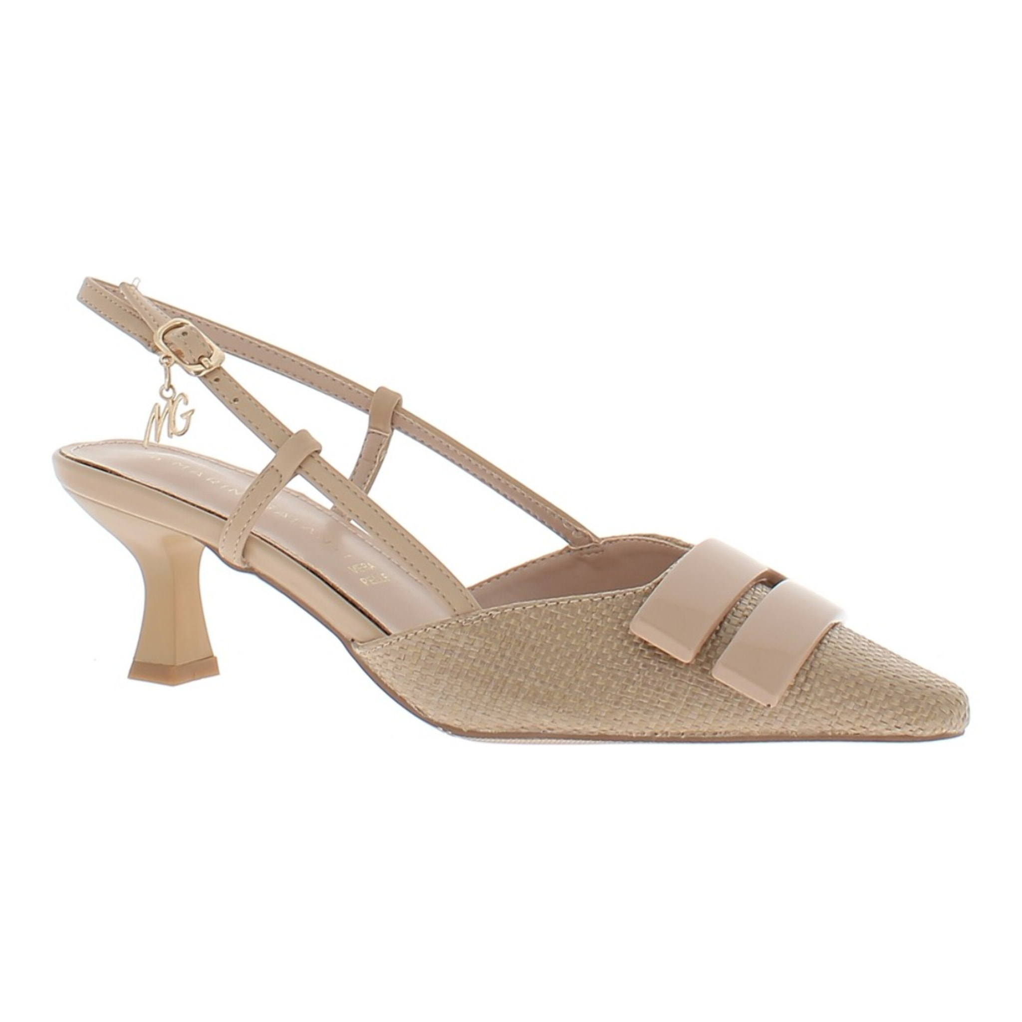 Marina Galanti Scarpe Donna Decollete Slingback Heeled 60 with Medal Horsebit MG 1A123 Beige