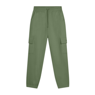 Pantaloni Cargo da donna in felpa garzata con fondo elastico