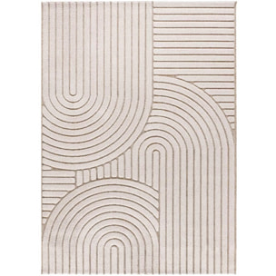 DIENA Alfombra con diseños geométricos y relieve en tonos blancos, varias medidas disponibles.