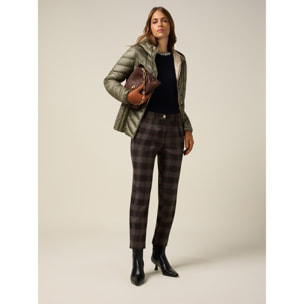 Oltre - Pantaloni check - Marrone