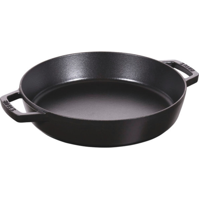 Poêle avec 2 poignées 26 cm, Fonte, Noir mat