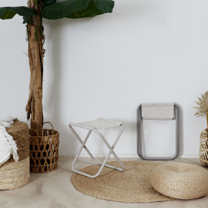 Tabouret Pliant Terre Inconnue Beige A Carreaux