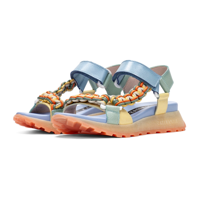 Sandalia Sport Maui Eucalipto banana celeste 4,5 cm