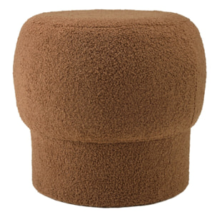 AGATHE - Pouf rond en tissu terracotta D44cm
