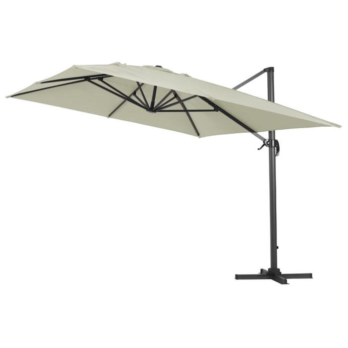 Parasol jardin déporté alu "Sun 4" 3 x 4 m - Ecru