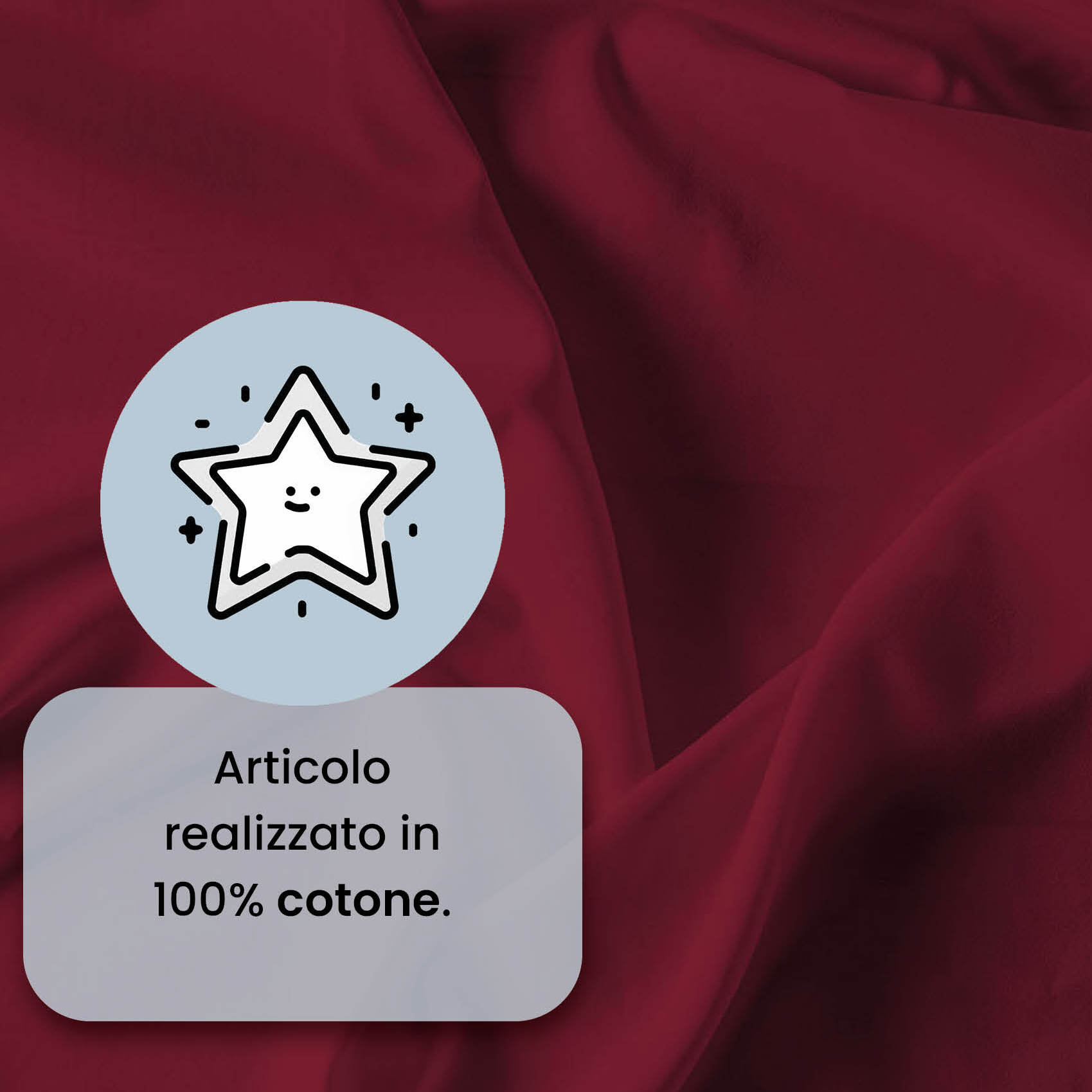 COMPLETO LETTO MAX COLOR, 100% Cotone, Made in Italy - BORDEAUX