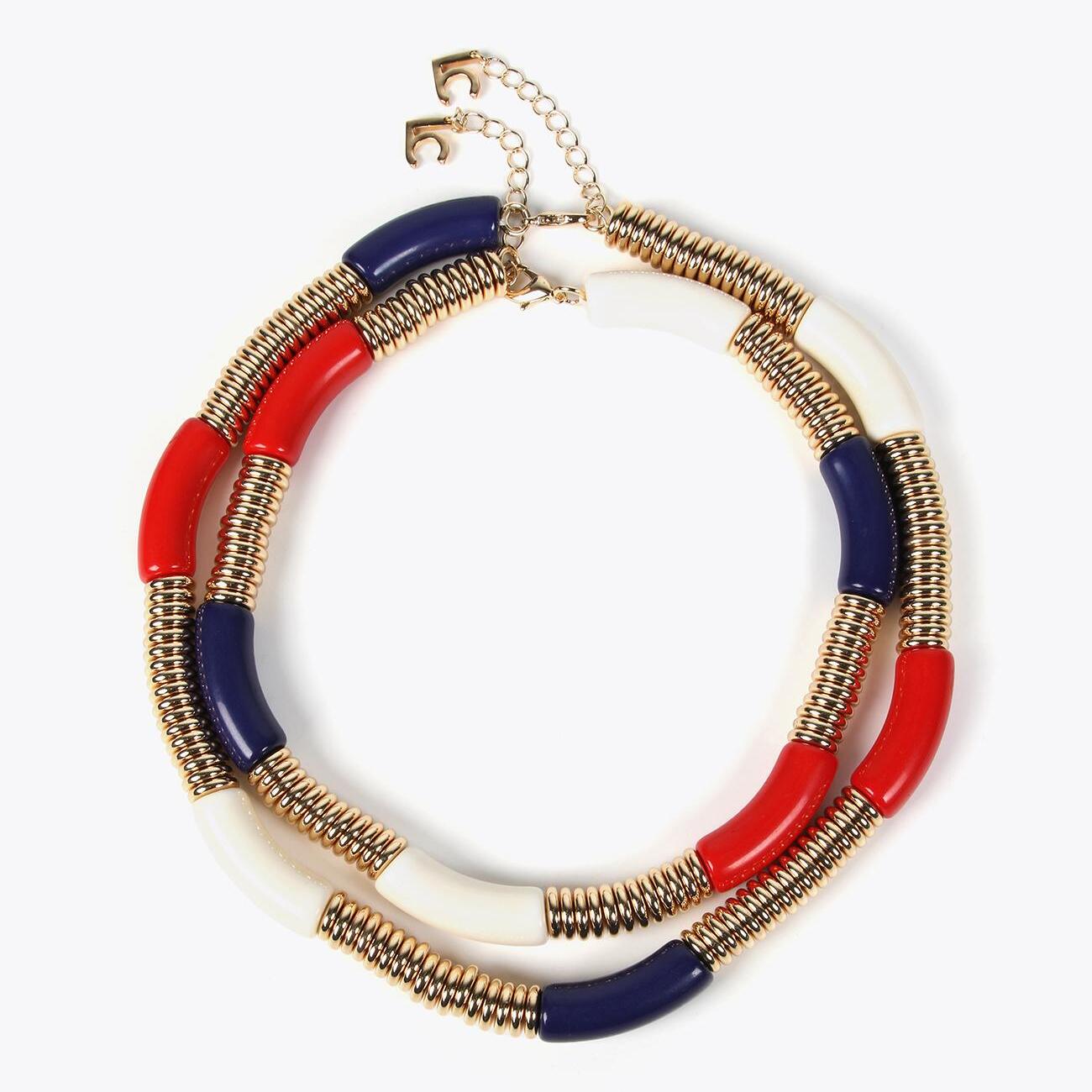 Collana doppia con elementi acrilici