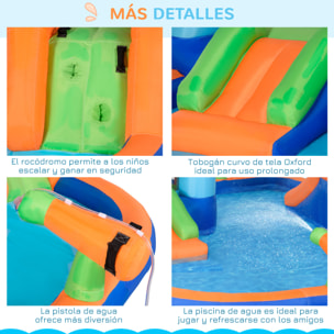 Castillo Hinchable para Niños de 3-8 Años con Tobogán Trampolín Piscina Castillo de Rebote con Inflador y Bolsa de Transporte para Exterior 420x370x230 cm Multicolor