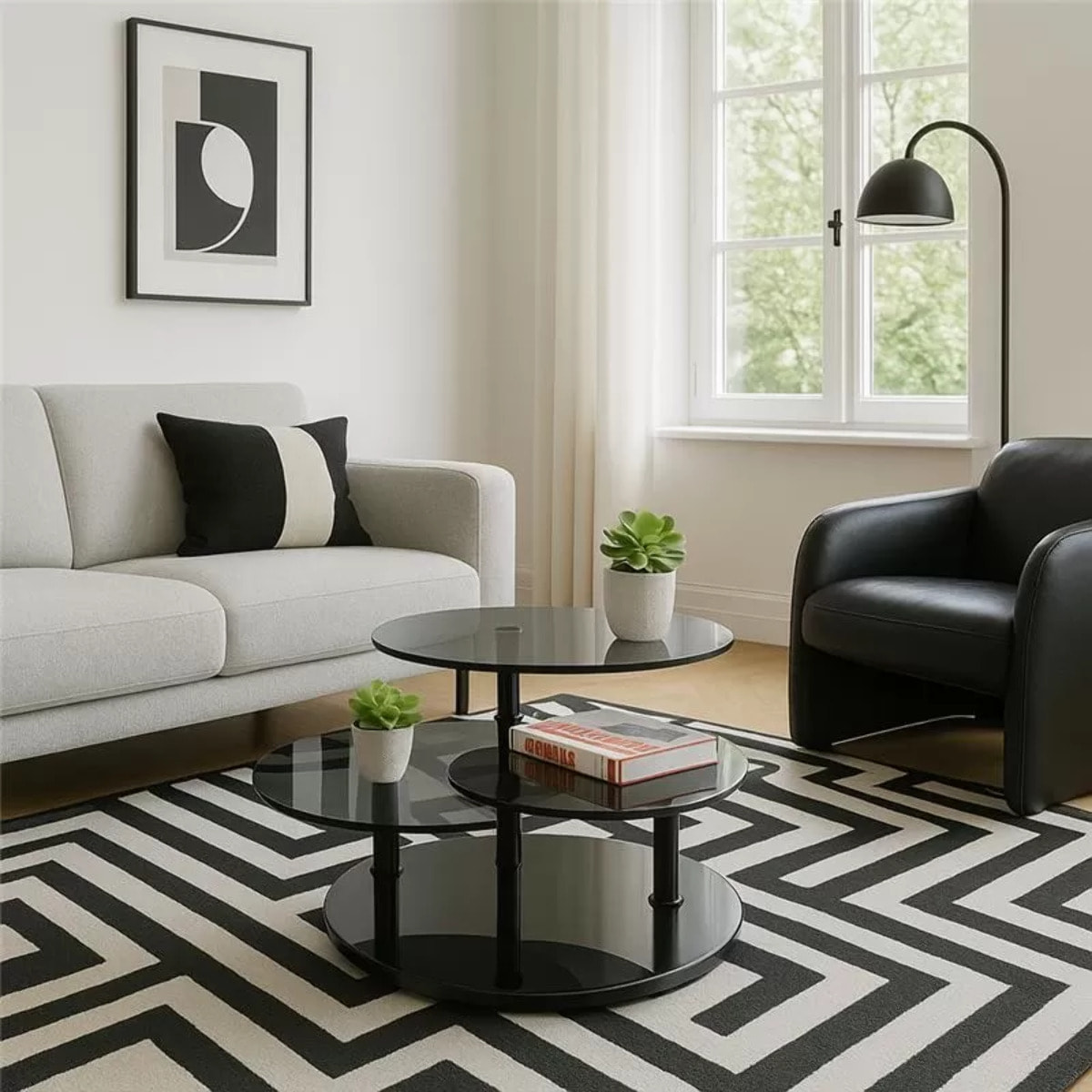 Table basse Twist noire 90cm Kare Design