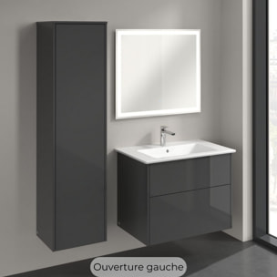 Armoire haute Finero Glossy Grey ouverture gauche