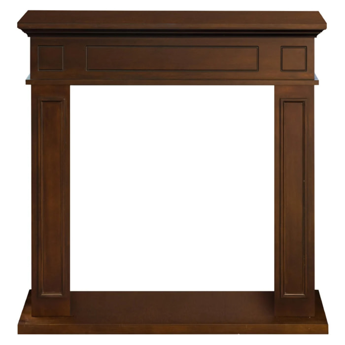 Jefferson - Cornice per Camino 89,5x90,5x28 cm Rivestimento Decorativo in Legno MDF Noce