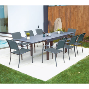 Ensemble table et chaises de jardin  - Gris Anthracite - GUETHARIZIERS