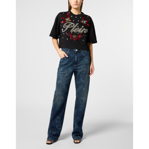 PHILIPP PLEIN Cropped T-Shirt Tattoo Strass