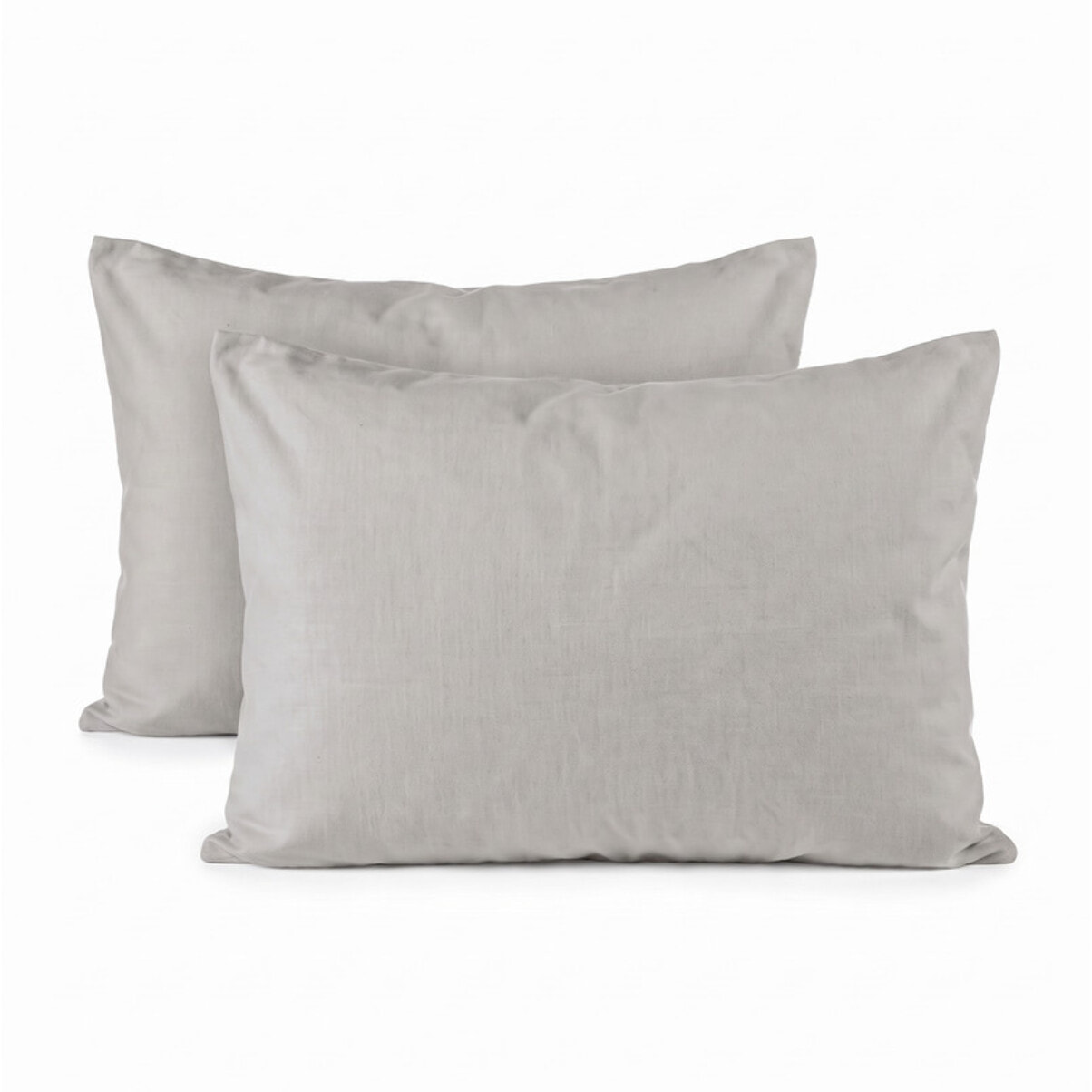 Coppia di federe in flanella 100% cotone - Grigio
