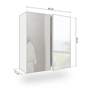 Armario camerino con espejo Inspire Blanco Brillo