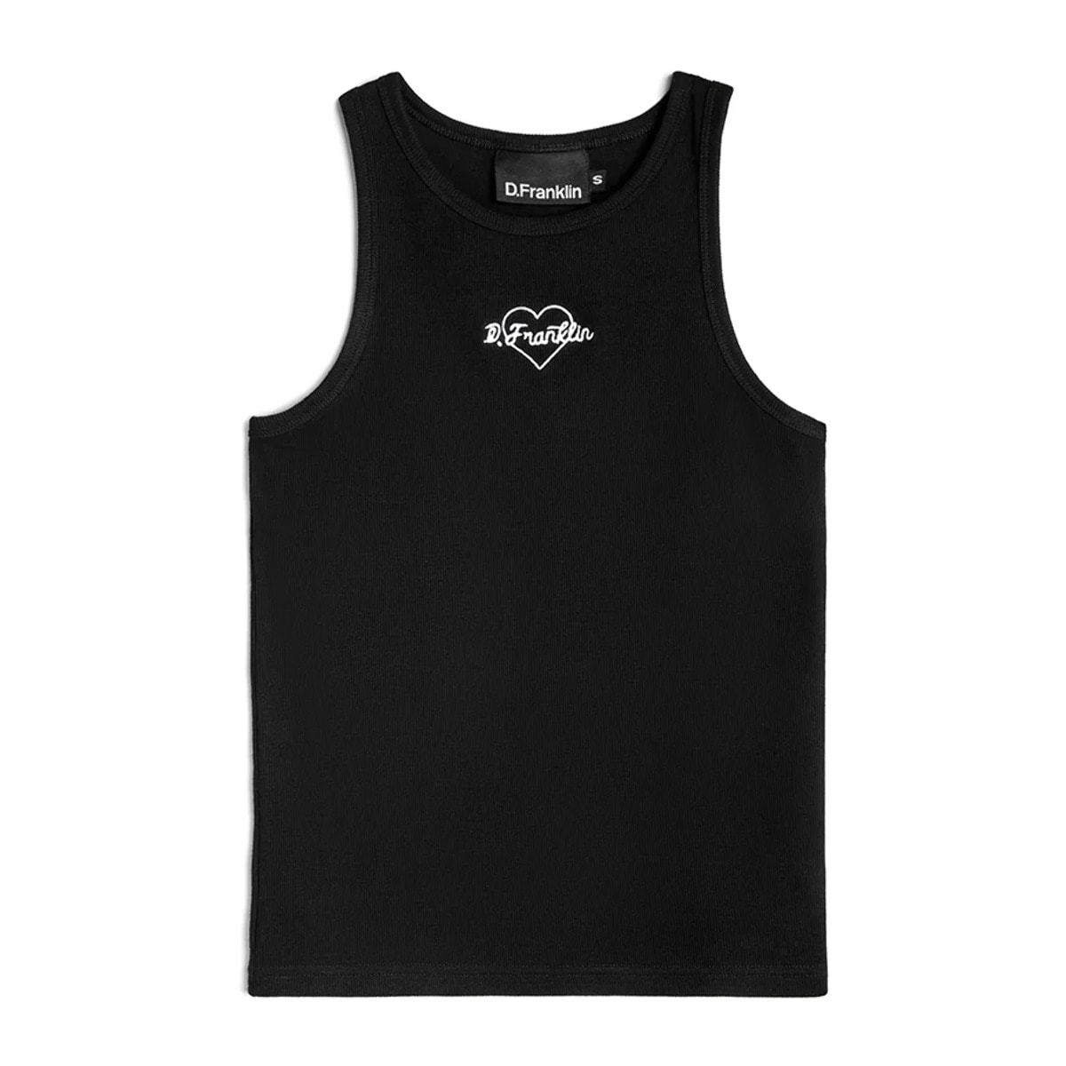 Camiseta Sin Mangas Rib Tank Top Heart Negro