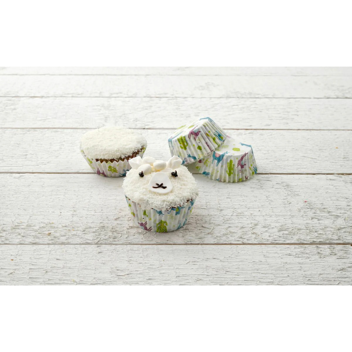 Lot de 50 moules à muffins en papier motif lama et cactus 7 cm Zenker Smart Pastry