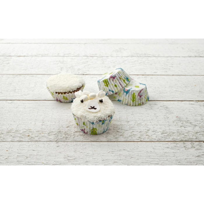Lot de 50 moules à muffins en papier motif lama et cactus 7 cm Zenker Smart Pastry