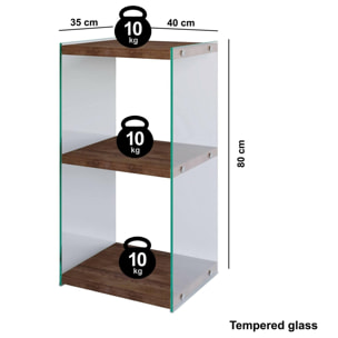 Libreria Dpersic, Scaffale da ufficio, Mobile portalibri, Biblioteca, 40x35h80 cm, Noce