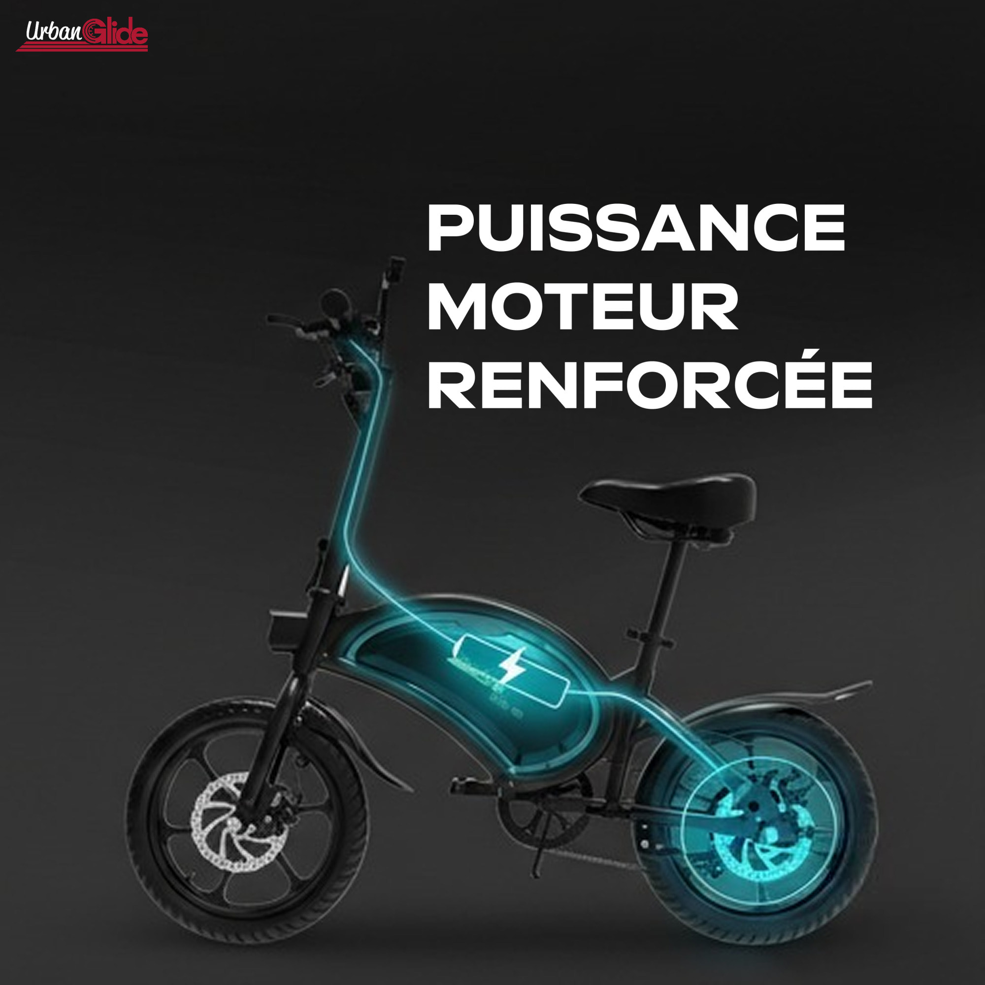 Vélo électrique sans pédales 16" – 1100W – Jusqu'à 25 km d'autonomie – Batterie 42V – Version compacte