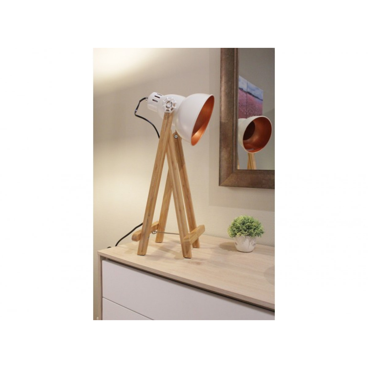 Lampe à poser projecteur déco acier blanc - SUPPORT