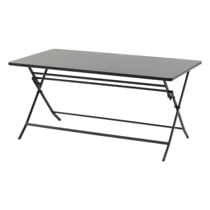 Table de jardin pliante rectangulaire "Greensboro" graphite 6 places en acier