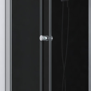 Cabine de douche carrée 80x80x195 - Portes coulissantes en verre trempé 5mm - SQUARY BLACK 2