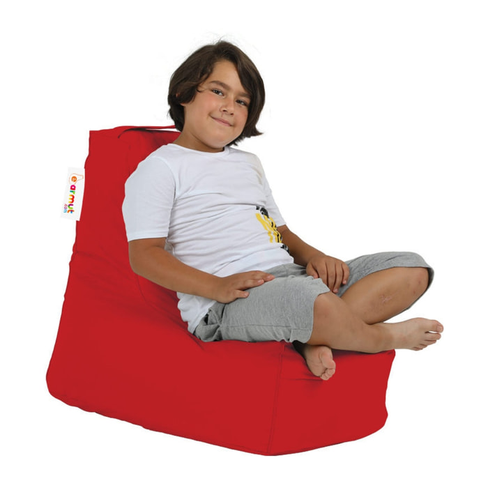 Sillón-puf para niños para exteriores- rojo