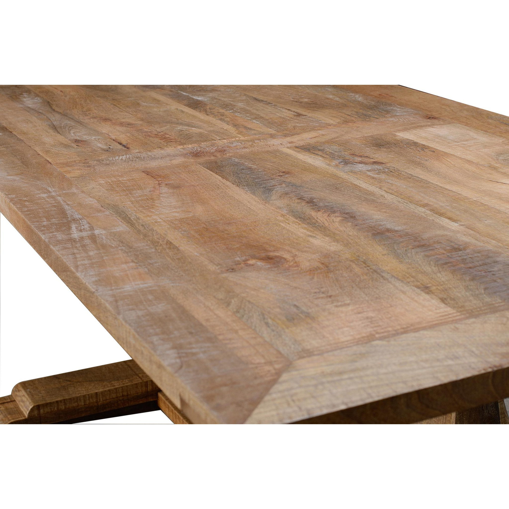Mesas de Comedor de Madera de Mango 200 Cm Estilo Rústico Colonial