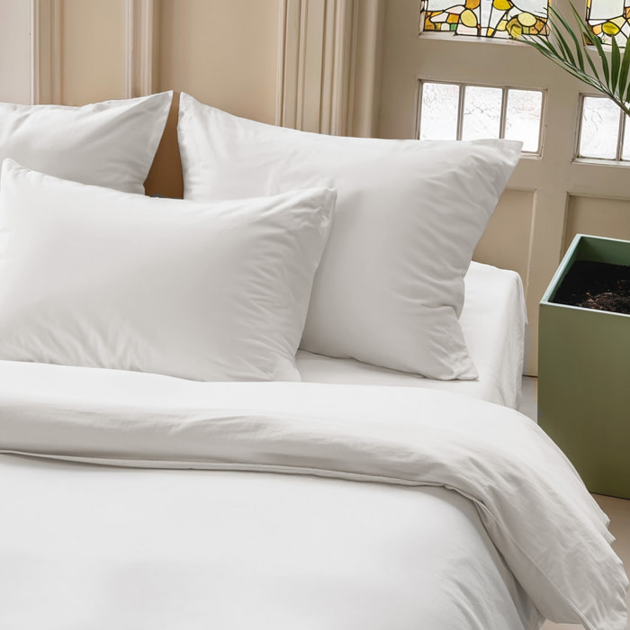 Sábana bajera ajustable lisa Blanco - algodón 200 hilos