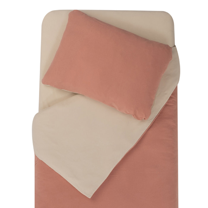 Parure de couette bicolore pour enfant - Terracotta