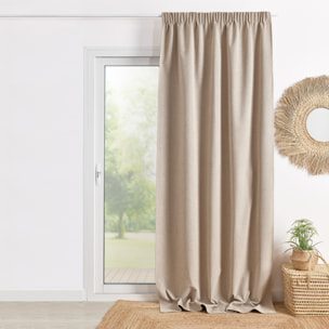 Rideau 100% occultant double face galon fronceur - Naturel