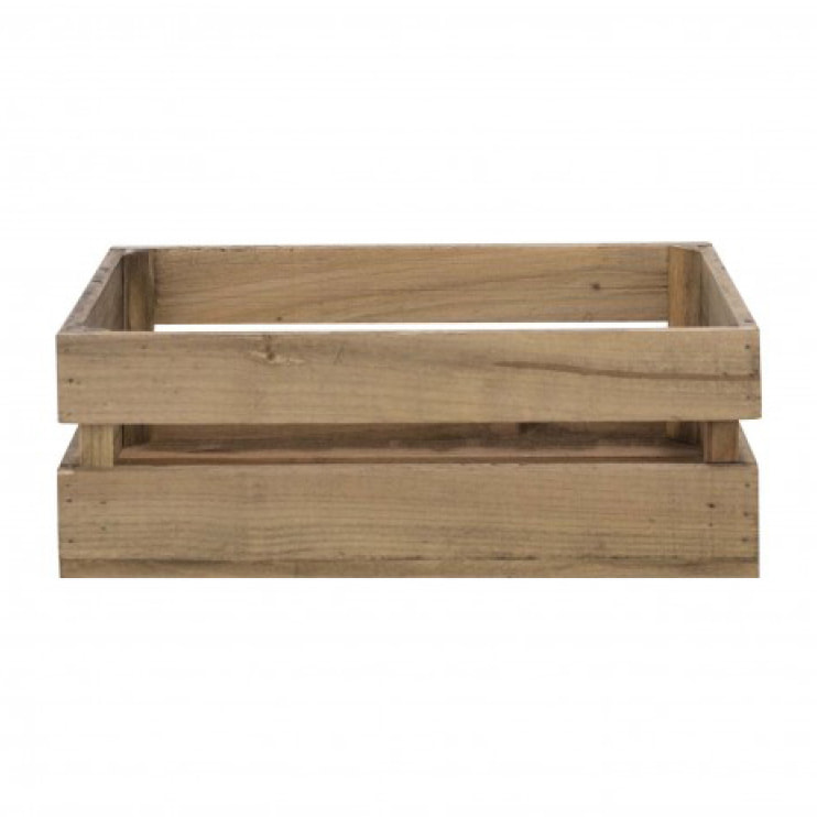 Caja de madera maciza en tono roble oscuro mediana Alto: 17.5 Largo: 49 Ancho: 29.5