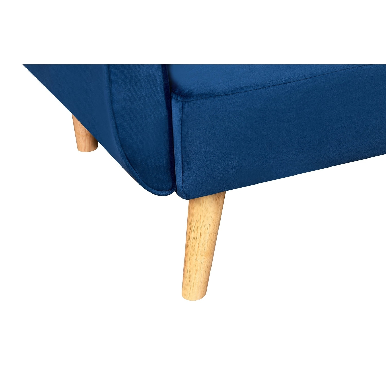 Canapé scandinave convertible 3 places en velours bleu nuit NAKSKOV