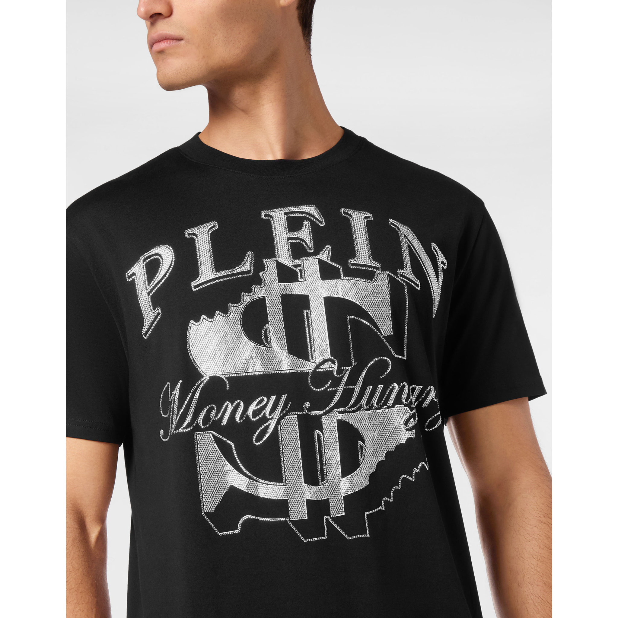 PHILIPP PLEIN Camiseta de cuello redondo y manga corta MONEY