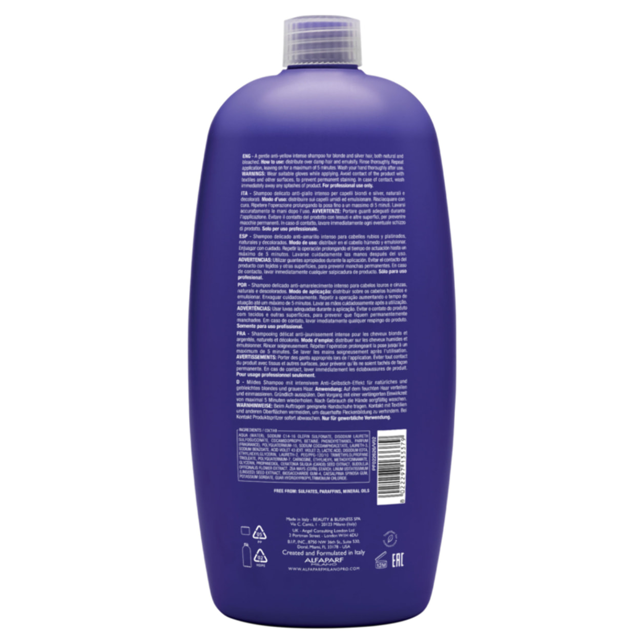 ALFAPARF MILANO Semi Di Lino Anti-Yellow Intense Low Shampoo 1000ml