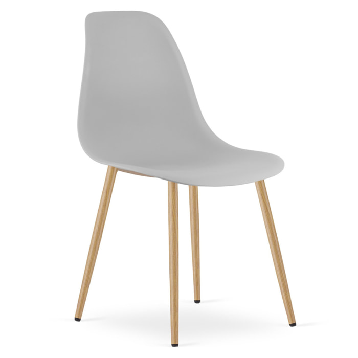 Set di 2 sedie scandinave WAT in polipropilene grigio