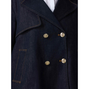 Oltre - Trench corto in denim - Blu