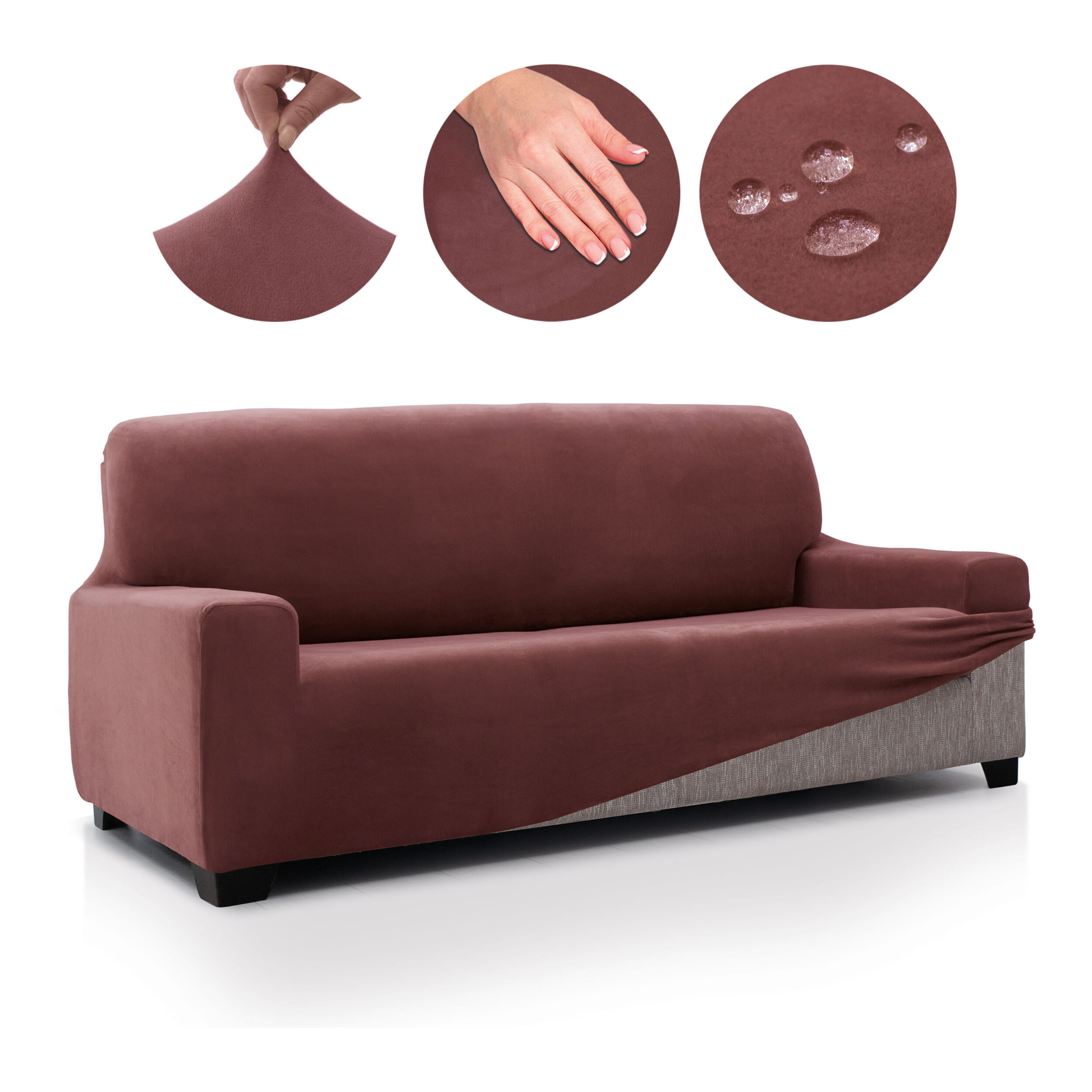 Funda de sofá TERCIOPELO ANTI MANCHAS Multi elástica modelo VERONICA