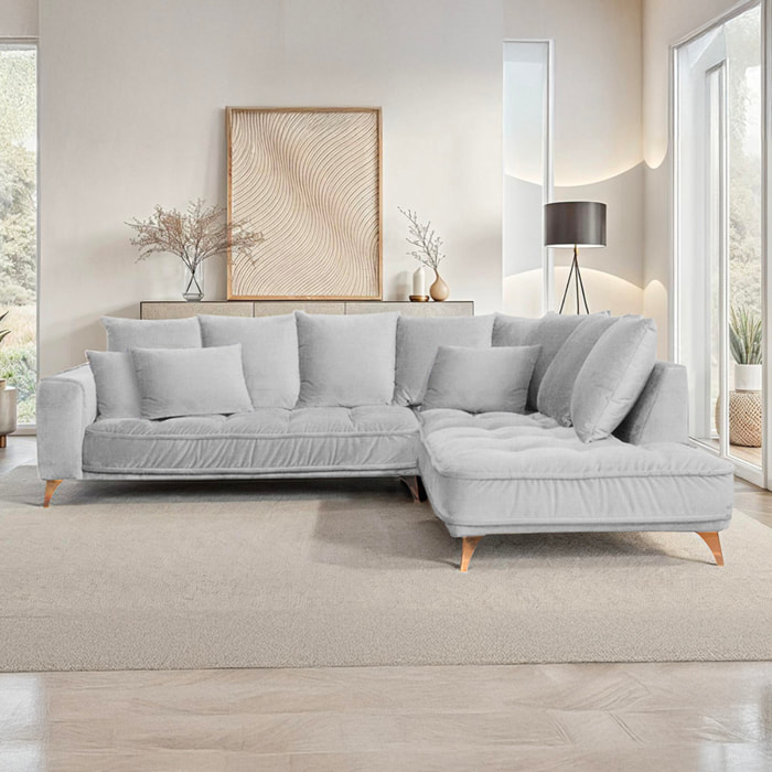 Canapé d'Angle Droit Tissu Altamo, 4 Places, Housse Déhoussable, Style Scandinave