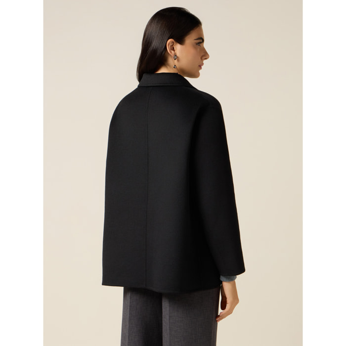 Oltre - Chaqueta desestructurada mezcla lana con broches - Negro