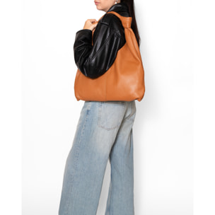 Borsa a spalla da donna In Vera pelle Made in Italy 40x42x2 cm