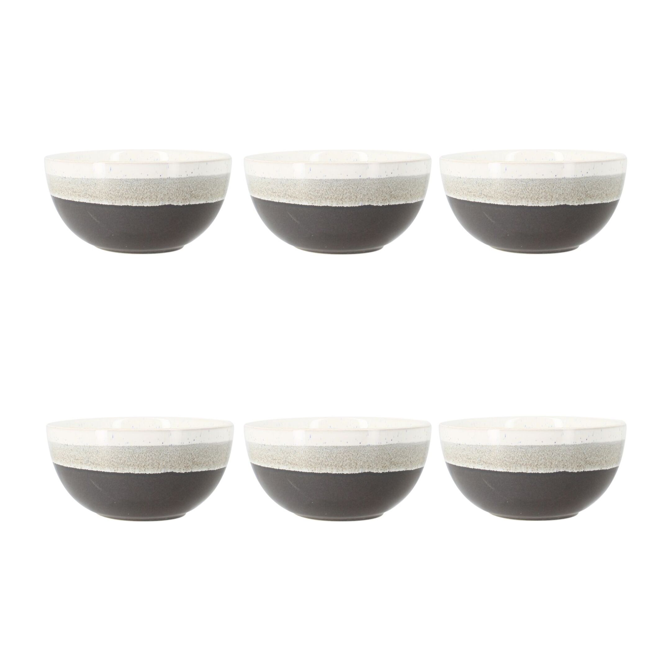 Lot de 6 bols marron en grès 57cl RIGA