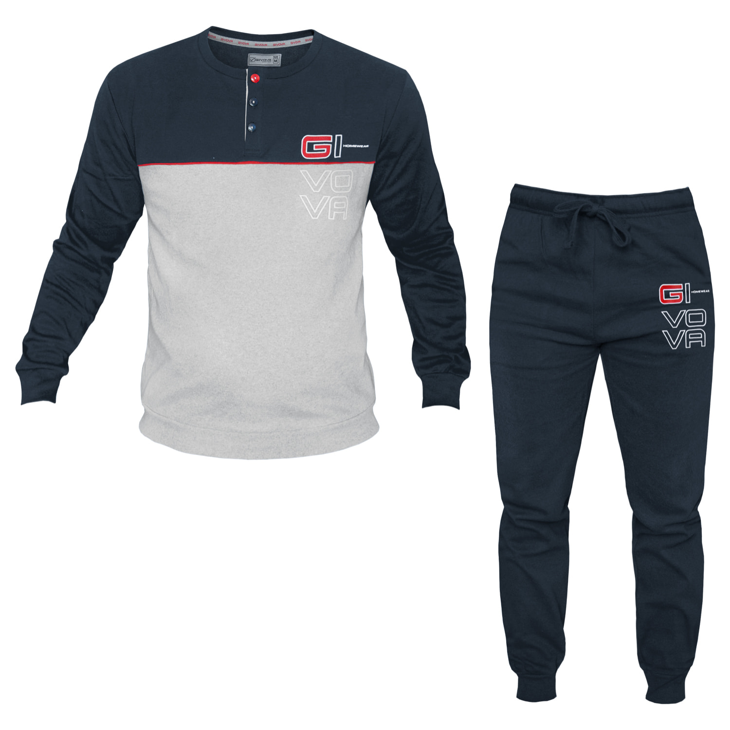 Pigiama Lungo Uomo GIVOVA Caldo Cotone Interlock