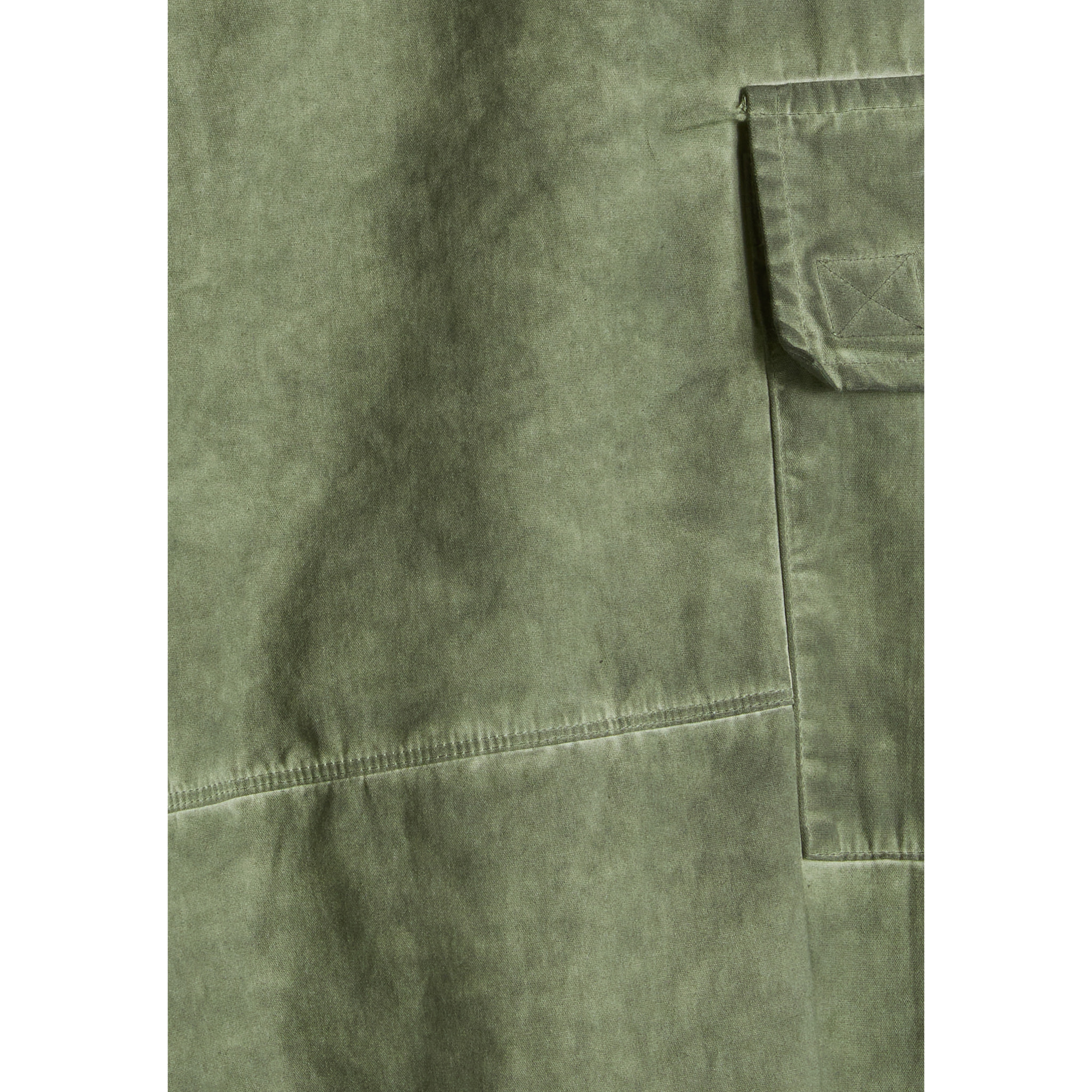 Pantaloni cargo in canvas tinto capo cold dyed